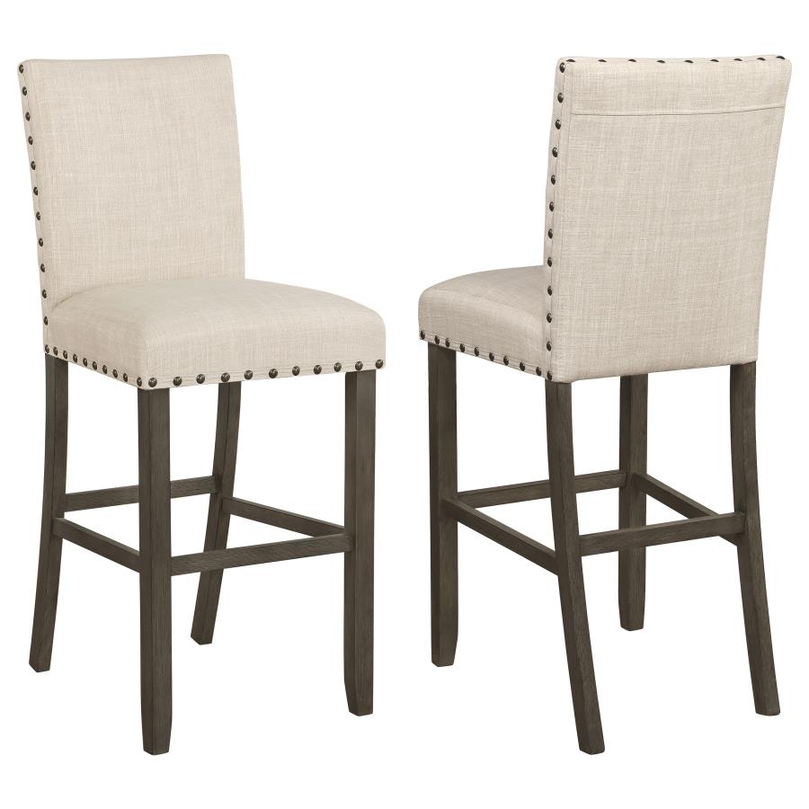 Ralland Fabric Upholstered Bar Chair Beige (Set of 2) (image for) Ralland Fabric Upholstered Bar Chair Beige (Set of 2)