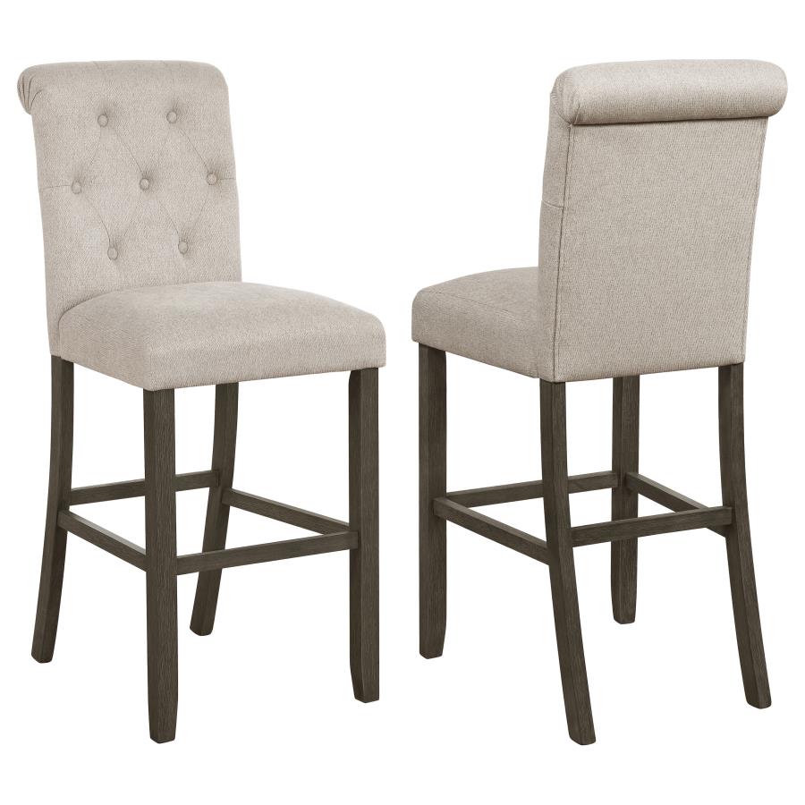 Balboa Fabric Upholstered Bar Chair Beige (Set of 2) (image for) Balboa Fabric Upholstered Bar Chair Beige (Set of 2)