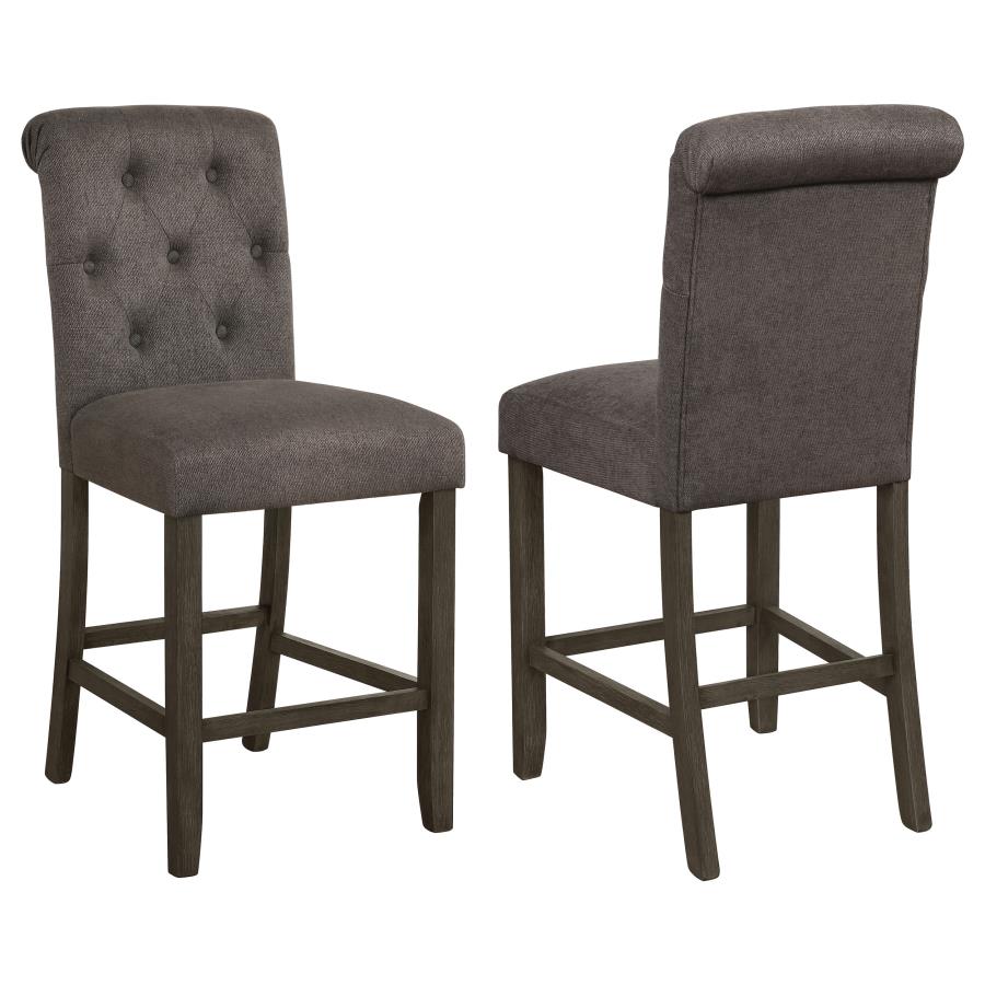 Balboa Fabric Upholstered Counter Chair Grey (Set of 2) (image for) Balboa Fabric Upholstered Counter Chair Grey (Set of 2)