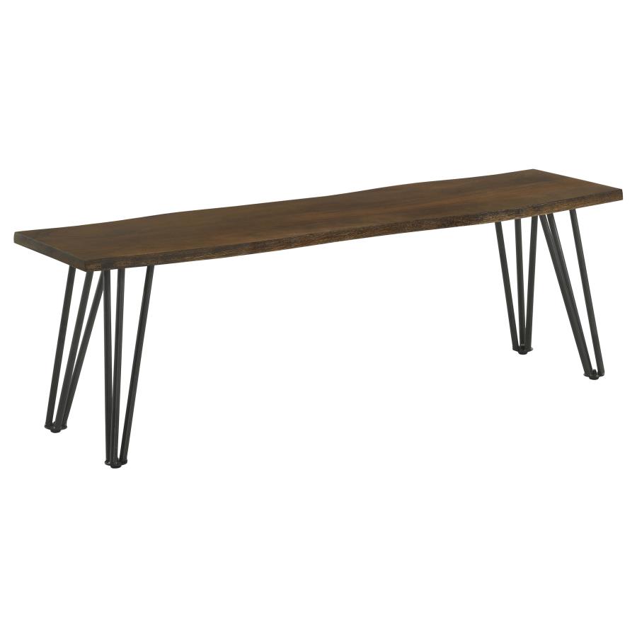 Topeka Live Edge Wood Dining Bench Mango Cocoa (image for) Topeka Live Edge Wood Dining Bench Mango Cocoa
