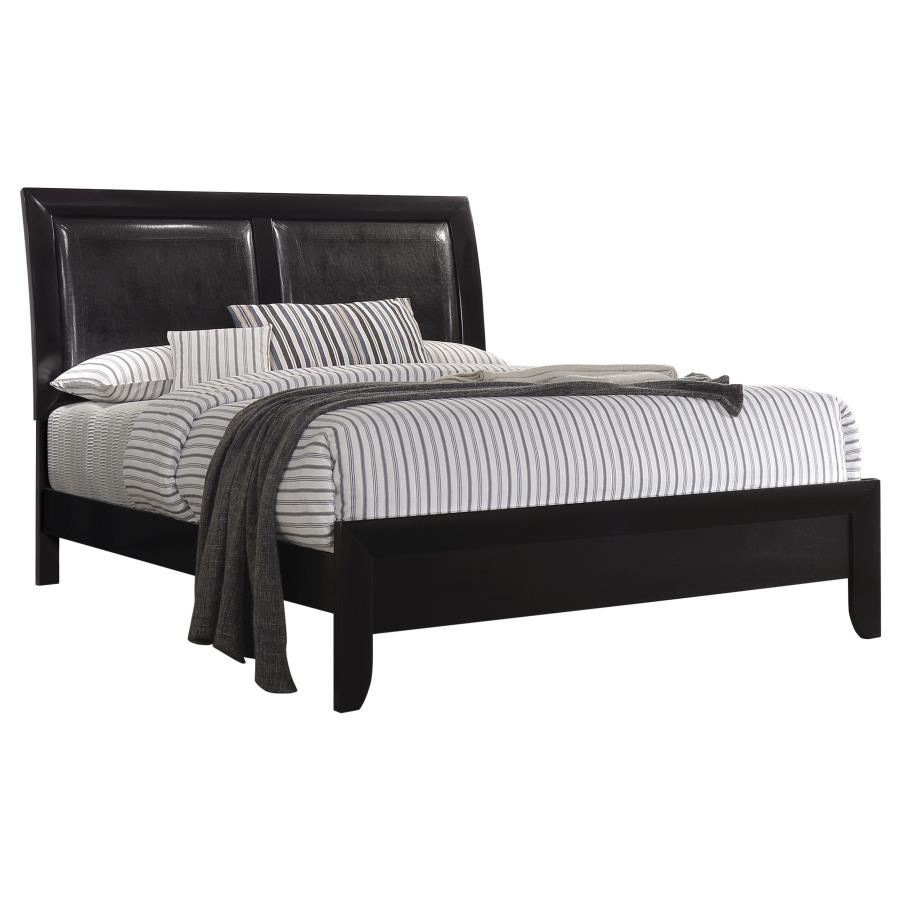 Briana Wood Queen Panel Bed Black (image for) Briana Wood Queen Panel Bed Black