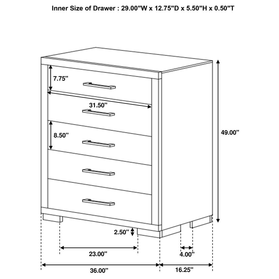 Modal Additional Images for Jessica 5-piece Eastern King LED Bedroom Set Cappuccino