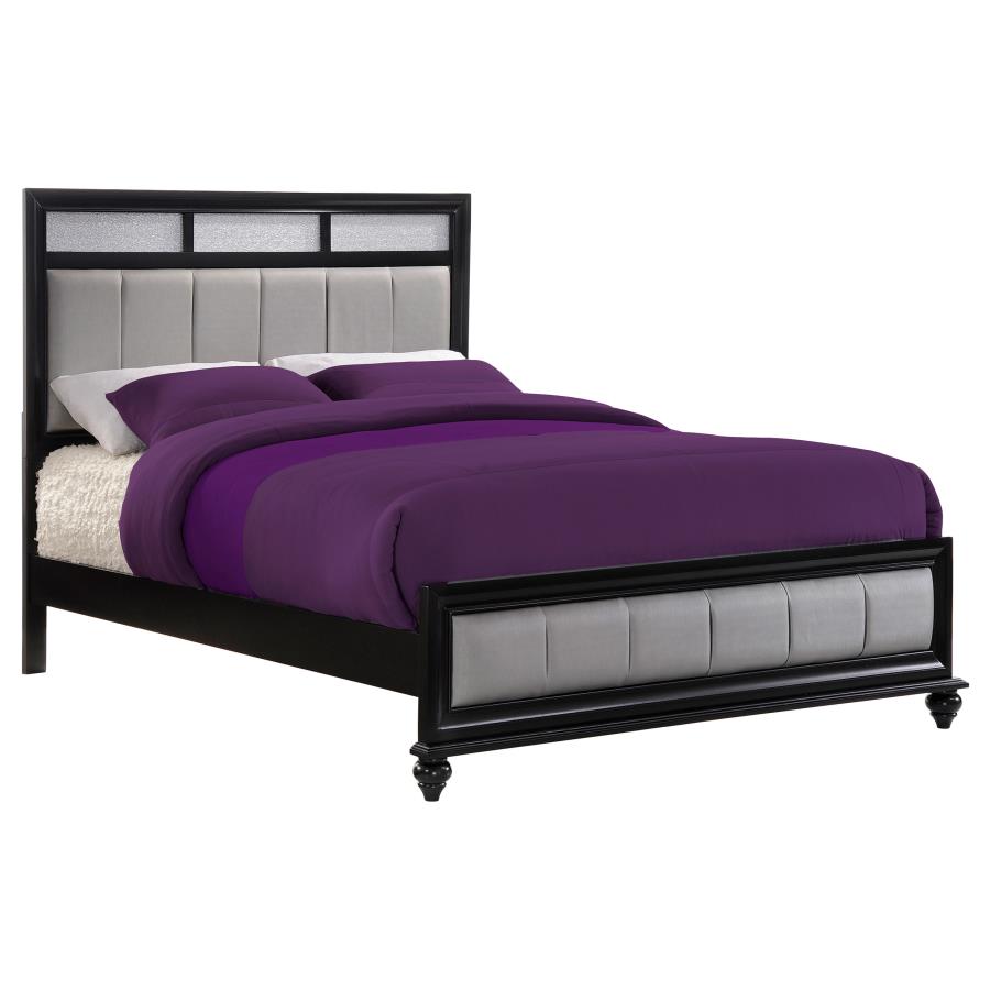 Barzini Wood Queen Panel Bed Black (image for) Barzini Wood Queen Panel Bed Black