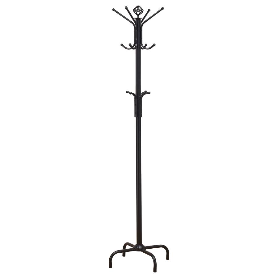 Collier 12 Hook Freestanding Coat Rack Hat Hanger Black (image for) Collier 12 Hook Freestanding Coat Rack Hat Hanger Black