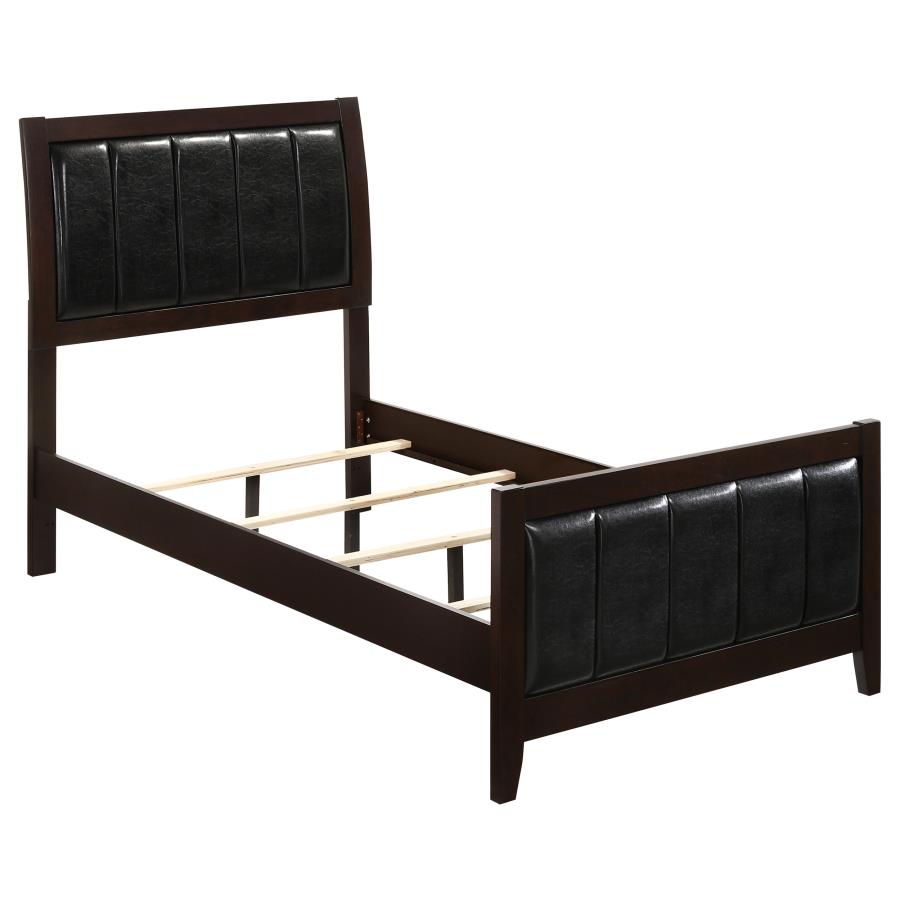 Carlton Wood Twin Panel Bed Cappuccino (image for) Carlton Wood Twin Panel Bed Cappuccino