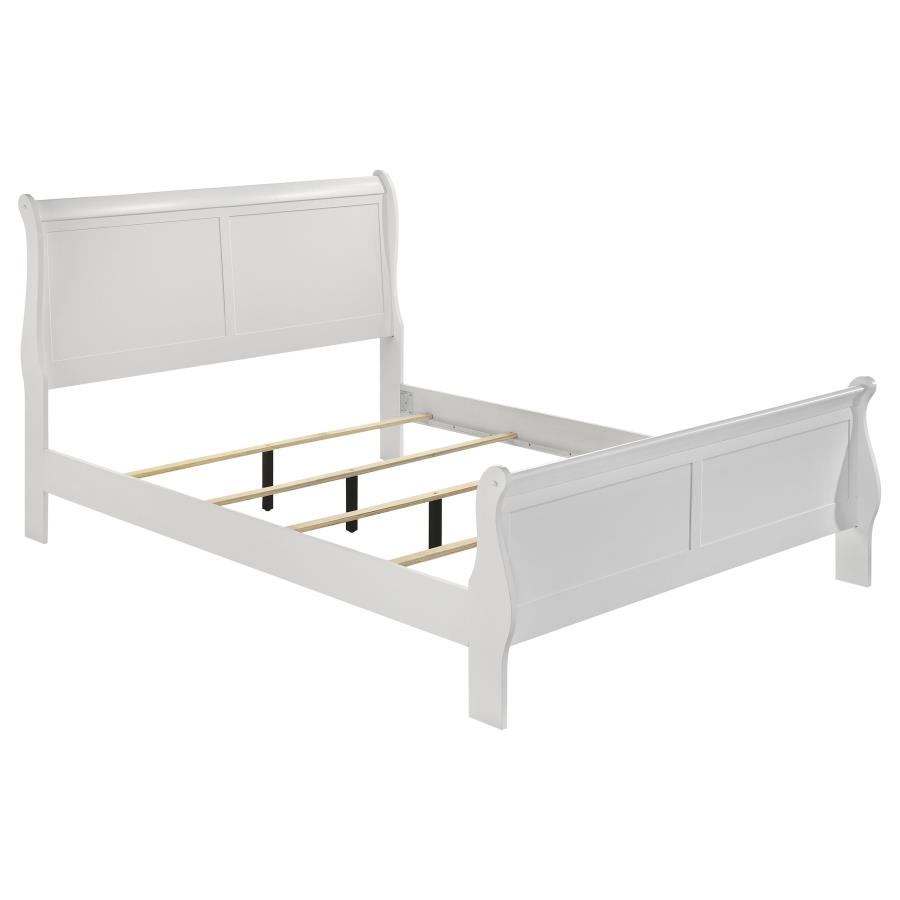 Louis Philippe 47-inch Full Sleigh Panel Bed White (image for) Louis Philippe 47-inch Full Sleigh Panel Bed White