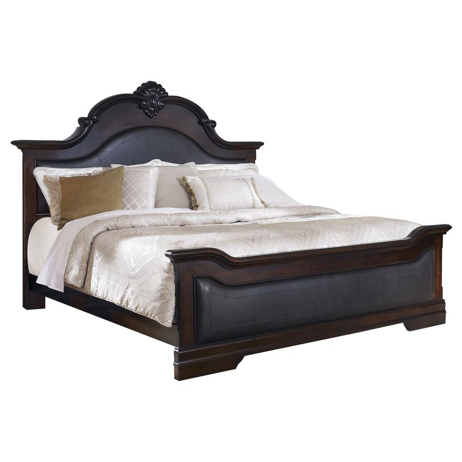 Cambridge Wood Eastern King Panel Bed Cappuccino (image for) Cambridge Wood Eastern King Panel Bed Cappuccino