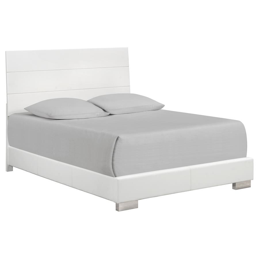 Felicity Wood Queen Panel Bed White High Gloss (image for) Felicity Wood Queen Panel Bed White High Gloss