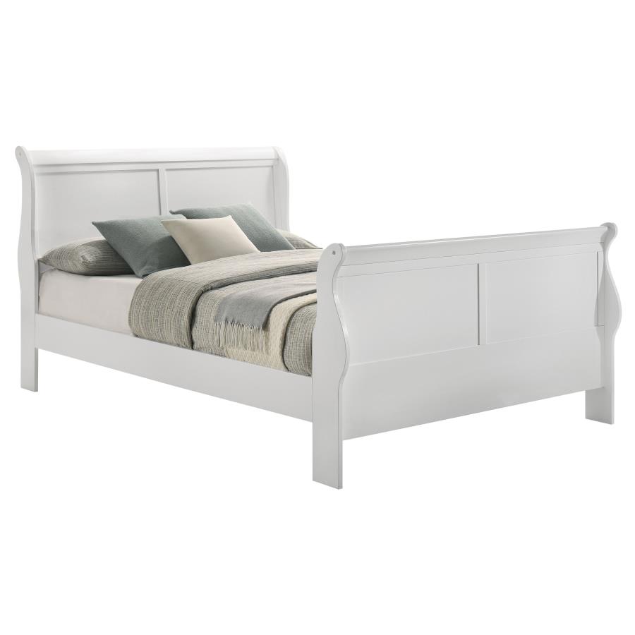 Louis Philippe Wood Full Sleigh Bed White (image for) Louis Philippe Wood Full Sleigh Bed White