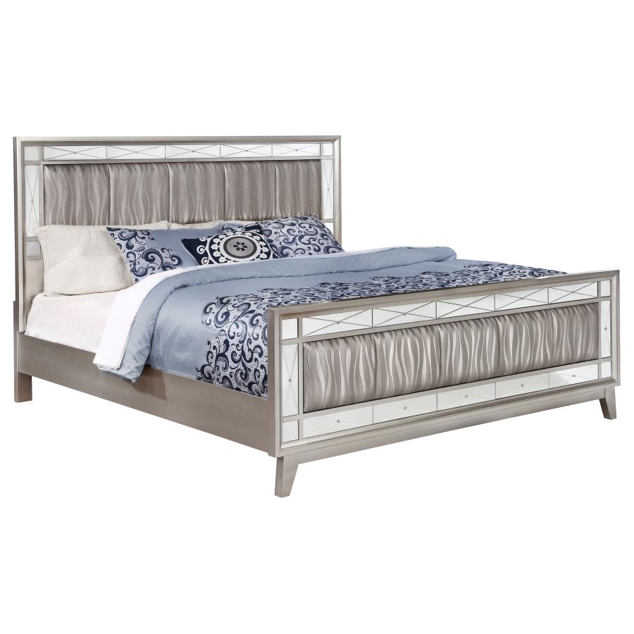 Leighton Wood Full Panel Bed Metallic Mercury (image for) Leighton Wood Full Panel Bed Metallic Mercury