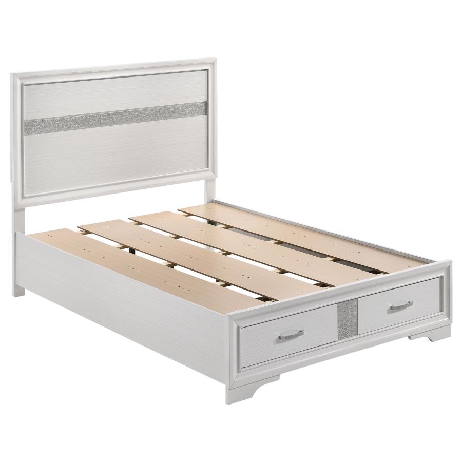 Miranda 51-inch Wood Full Storage Panel Bed White (image for) Miranda 51-inch Wood Full Storage Panel Bed White