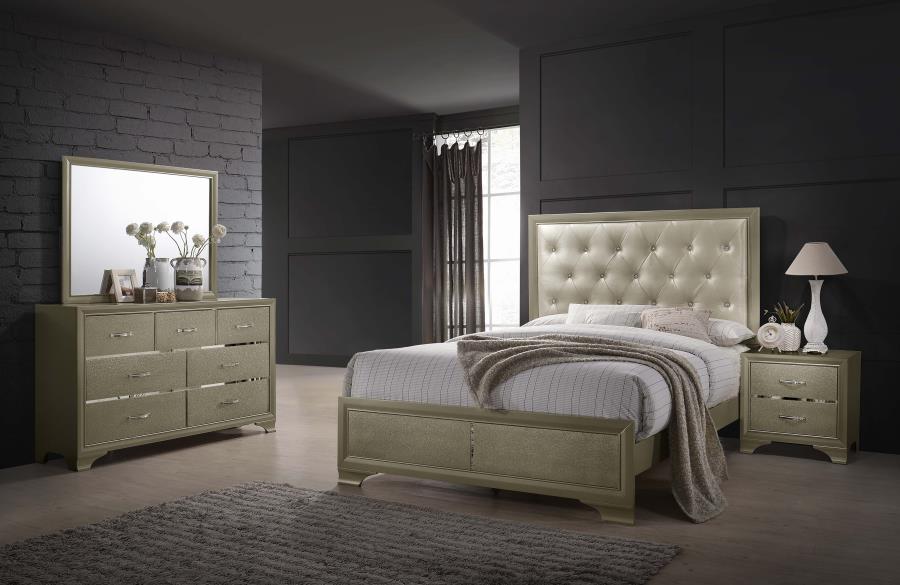 Beaumont 4-piece Queen Bedroom Set Champagne (image for) Beaumont 4-piece Queen Bedroom Set Champagne