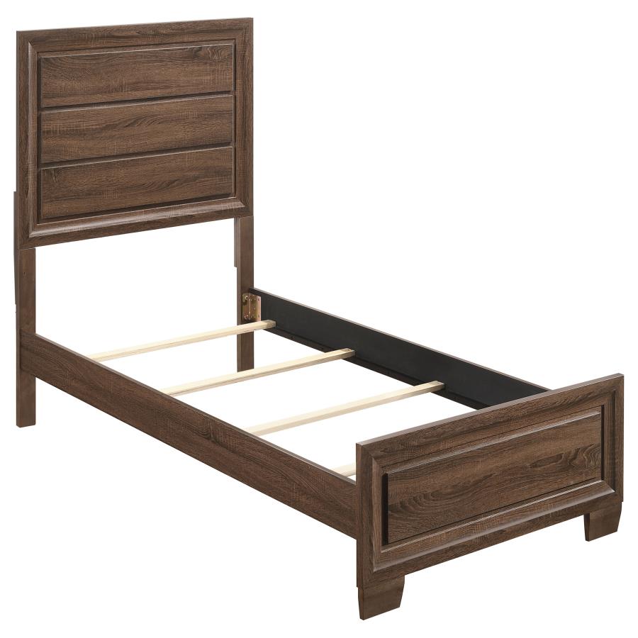Brandon Wood Twin Panel Bed Warm Brown (image for) Brandon Wood Twin Panel Bed Warm Brown