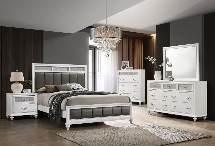 Barzini 4-piece Queen Bedroom Set White (image for) Barzini 4-piece Queen Bedroom Set White