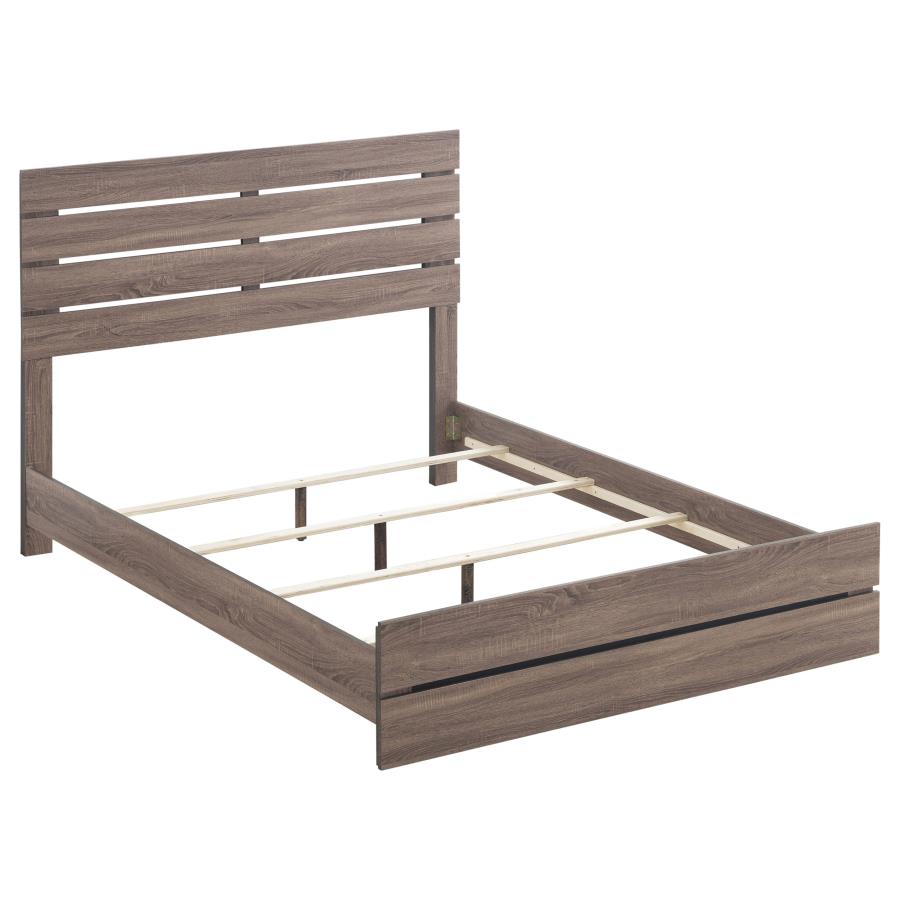 Brantford Wood Queen Panel Bed Barrel Oak (image for) Brantford Wood Queen Panel Bed Barrel Oak