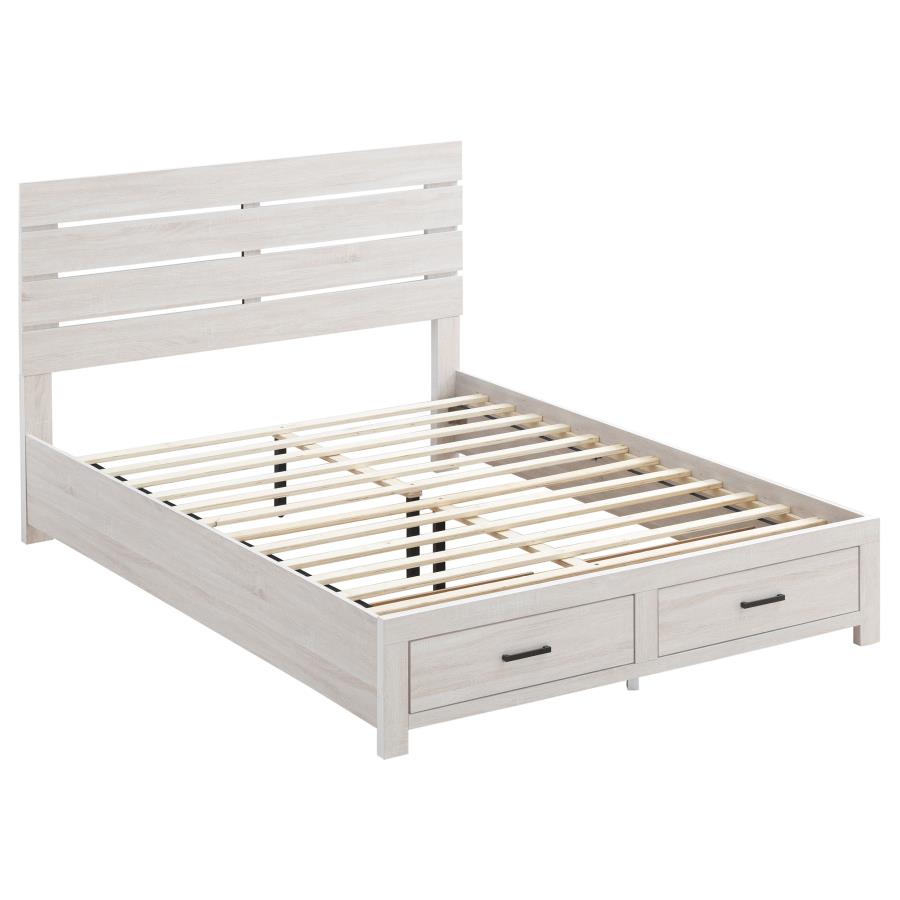 Brantford Wood Eastern King Storage Panel Bed Coastal White (image for) Brantford Wood Eastern King Storage Panel Bed Coastal White
