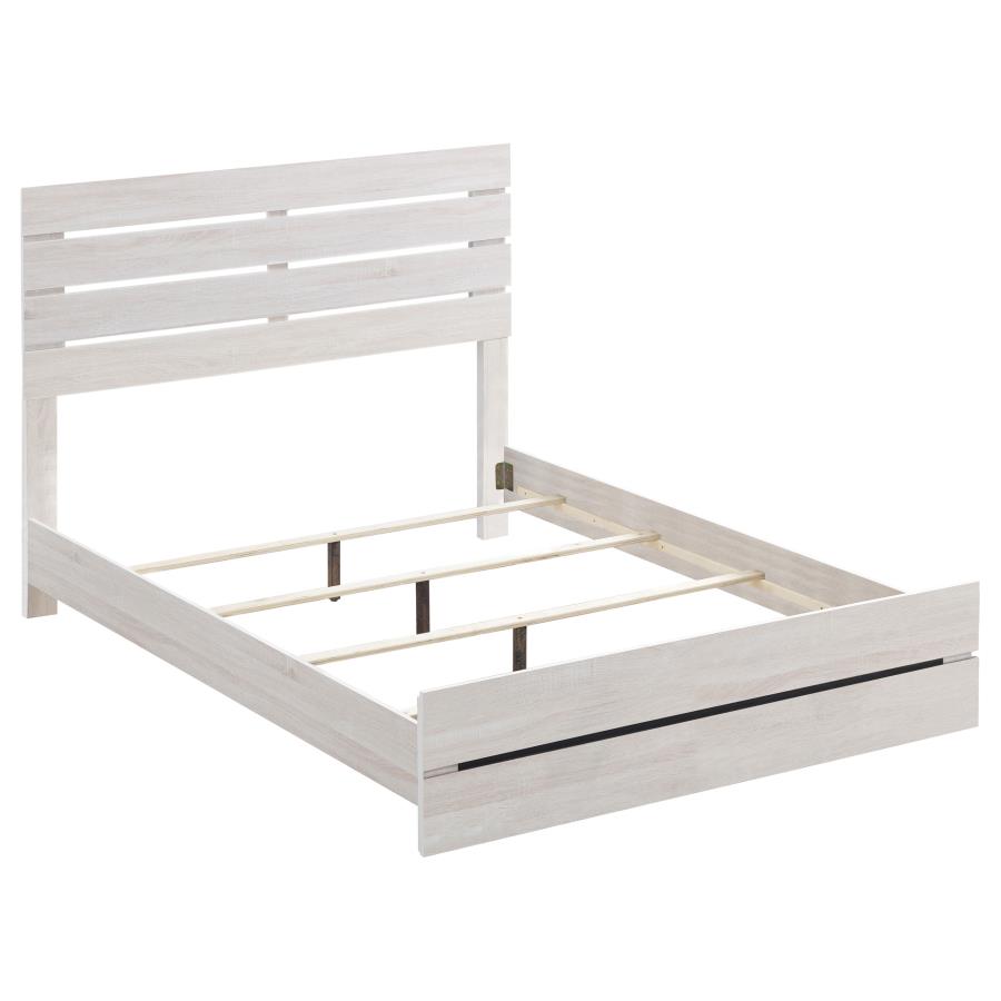 Brantford Wood Queen Panel Bed Coastal White (image for) Brantford Wood Queen Panel Bed Coastal White