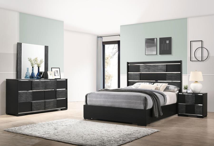 Blacktoft 4-piece Queen Bedroom Set Black (image for) Blacktoft 4-piece Queen Bedroom Set Black