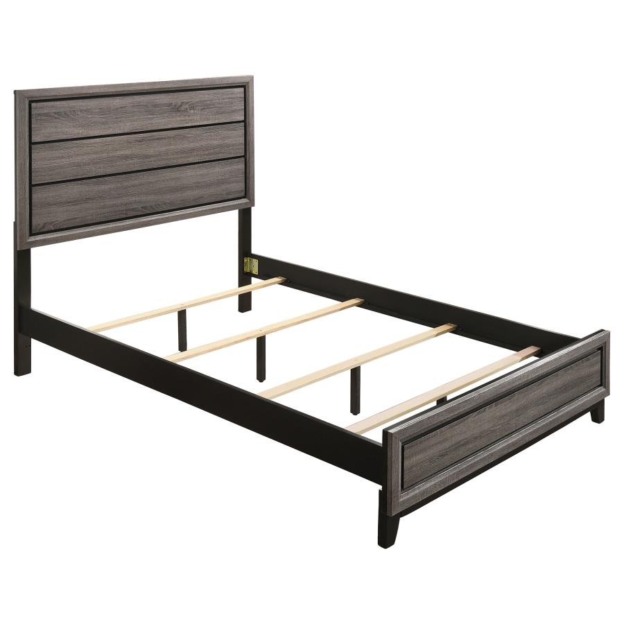 Watson Wood Full Panel Bed Grey Oak (image for) Watson Wood Full Panel Bed Grey Oak