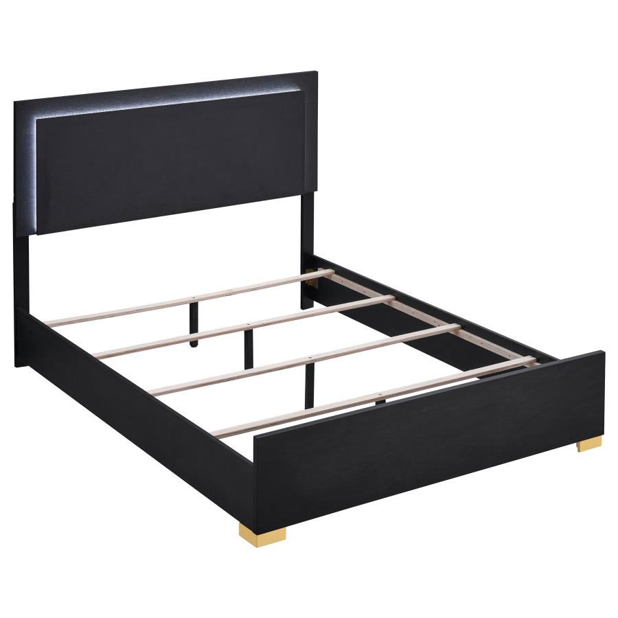 Marceline Wood Full LED Panel Bed Black (image for) Marceline Wood Full LED Panel Bed Black