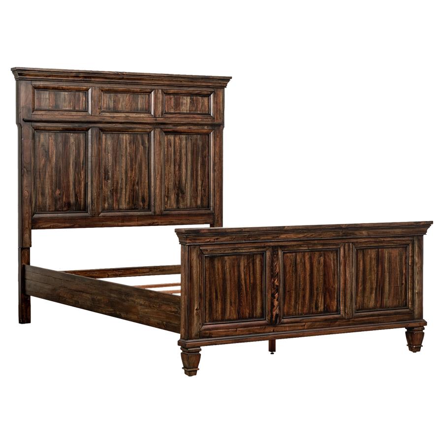 Avenue Wood Eastern King Panel Bed Weathered Burnished Brown (image for) Avenue Wood Eastern King Panel Bed Weathered Burnished Brown