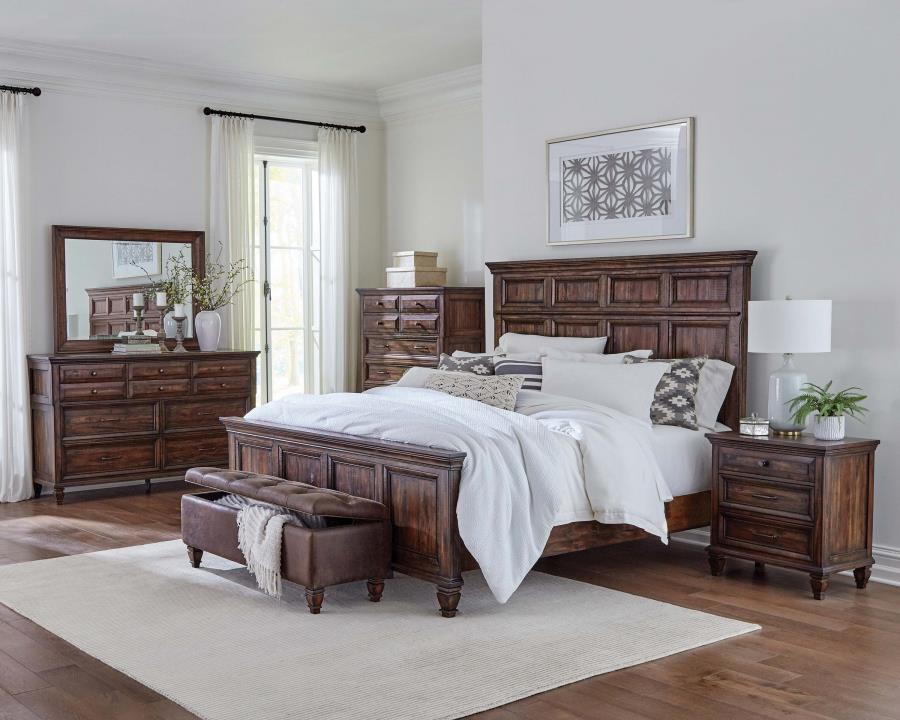 Modal Additional Images for Avenue Wood Eastern King Panel Bed Weathered Burnished Brown