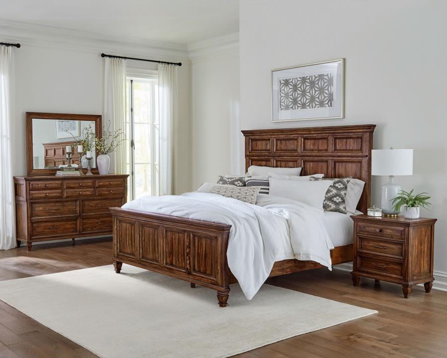 Avenue 4-piece Queen Bedroom Set Weathered Burnished Brown (image for) Avenue 4-piece Queen Bedroom Set Weathered Burnished Brown
