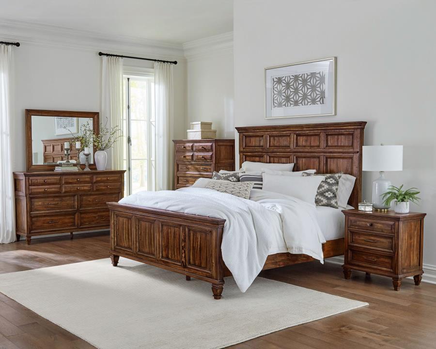 Avenue 5-piece Queen Bedroom Set Weathered Burnished Brown (image for) Avenue 5-piece Queen Bedroom Set Weathered Burnished Brown