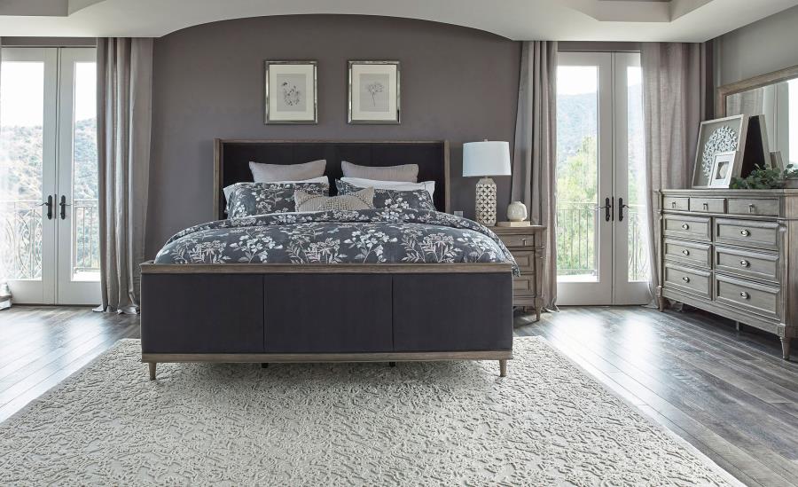 Alderwood 4-piece California King Bedroom Set French Grey (image for) Alderwood 4-piece California King Bedroom Set French Grey