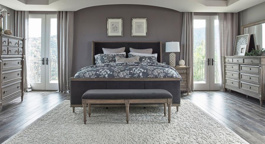 Alderwood 5-piece Queen Bedroom Set French Grey (image for) Alderwood 5-piece Queen Bedroom Set French Grey