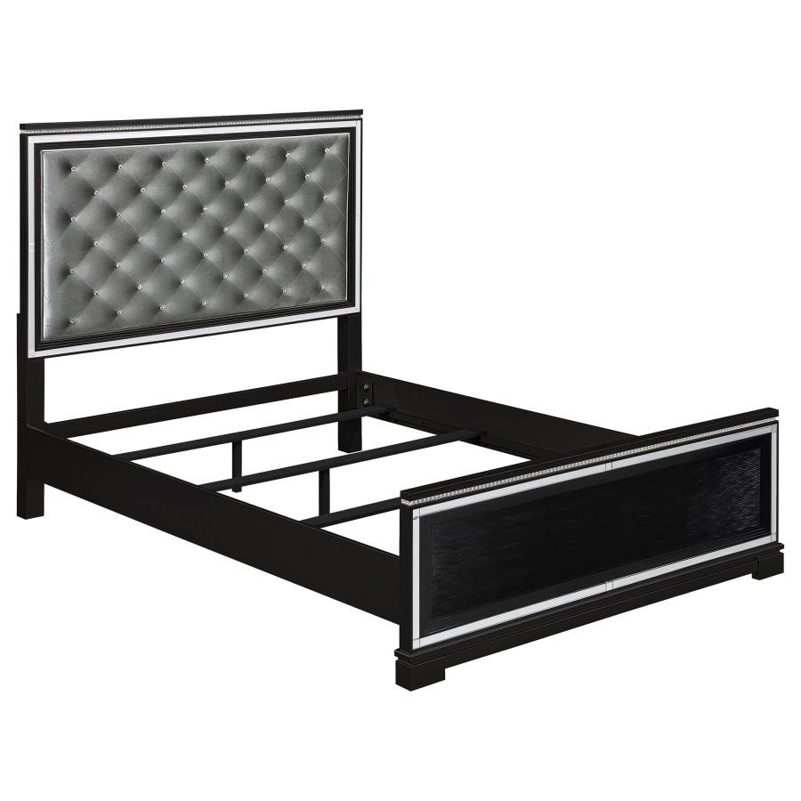 Cappola Wood Eastern King Panel Bed Black (image for) Cappola Wood Eastern King Panel Bed Black