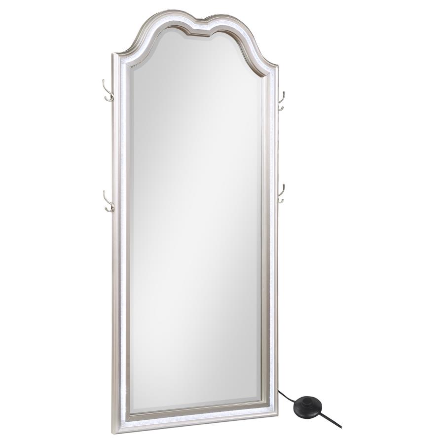 Evangeline Full Length LED Light Floor Mirror Silver Oak (image for) Evangeline Full Length LED Light Floor Mirror Silver Oak