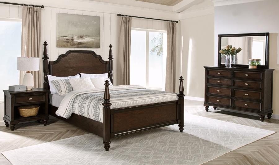 Andover 4-piece California King Bedroom Set Dark Oak (image for) Andover 4-piece California King Bedroom Set Dark Oak