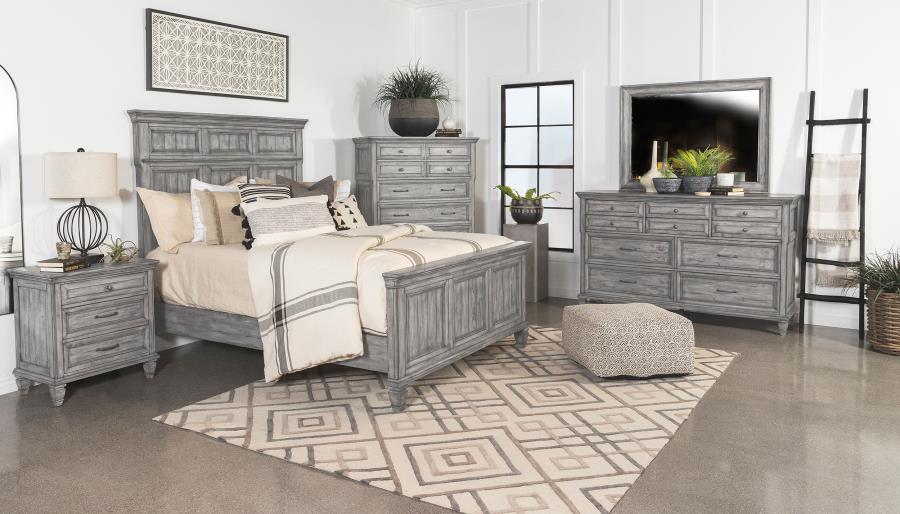 Avenue 5-piece California King Bedroom Set Weathered Grey (image for) Avenue 5-piece California King Bedroom Set Weathered Grey