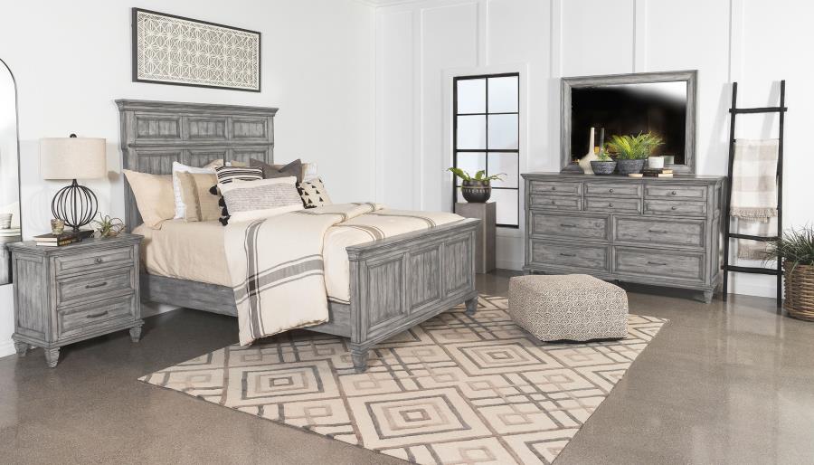 Avenue 4-piece Queen Bedroom Set Weathered Grey (image for) Avenue 4-piece Queen Bedroom Set Weathered Grey
