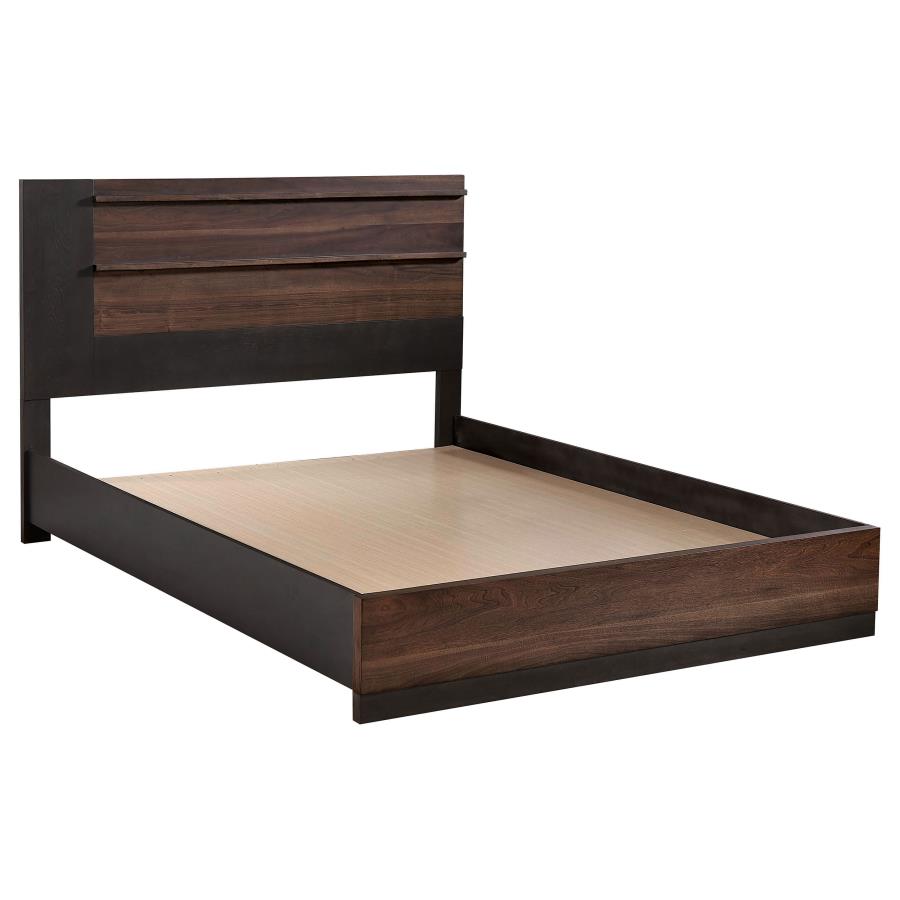 Azalia Wood Eastern King Panel Bed Walnut (image for) Azalia Wood Eastern King Panel Bed Walnut
