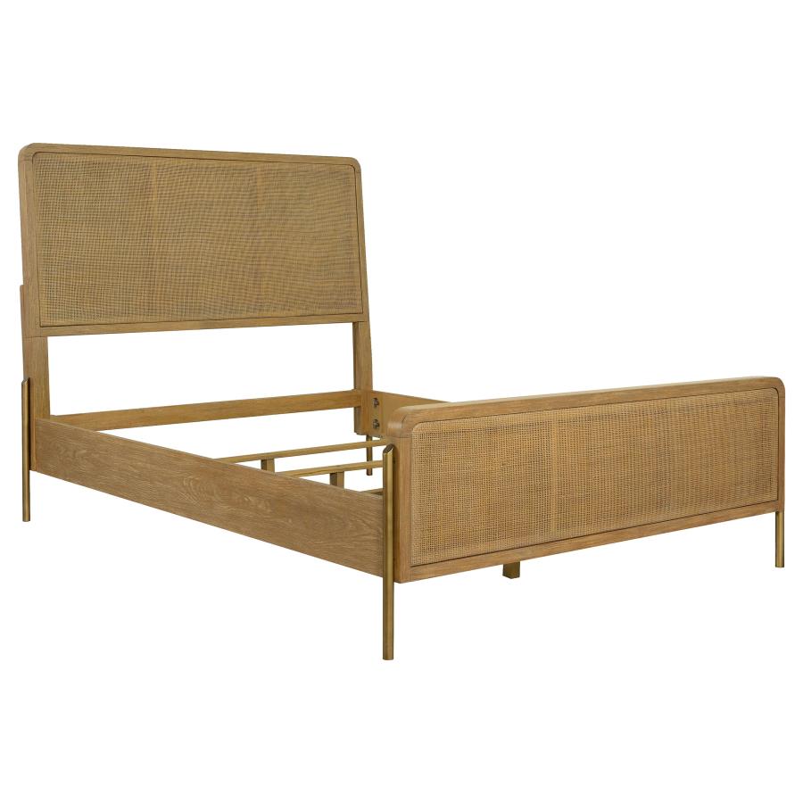 Arini Rattan Eastern King Panel Bed Sand Wash and Natural (image for) Arini Rattan Eastern King Panel Bed Sand Wash and Natural