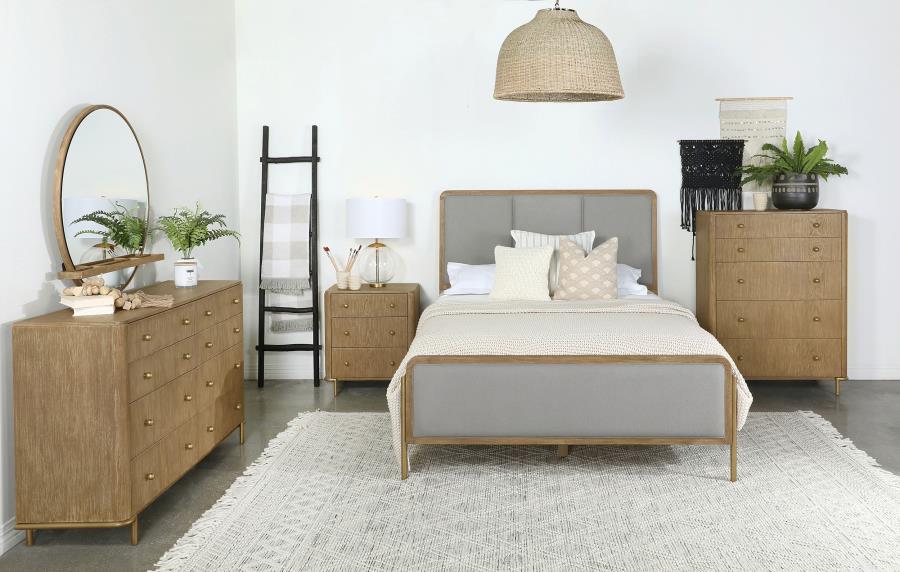 Arini 4-piece Eastern King Bedroom Set Sand Wash and Grey (image for) Arini 4-piece Eastern King Bedroom Set Sand Wash and Grey