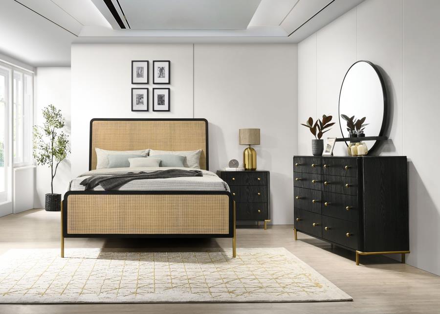 Arini 4-piece Eastern King Bedroom Set Black and Natural (image for) Arini 4-piece Eastern King Bedroom Set Black and Natural