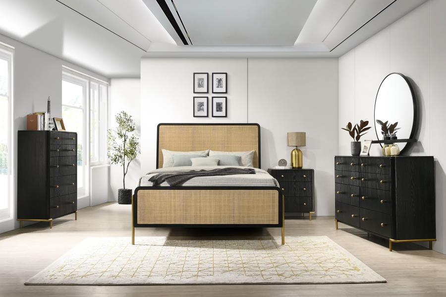 Arini 5-piece Queen Bedroom Set Black and Natural (image for) Arini 5-piece Queen Bedroom Set Black and Natural