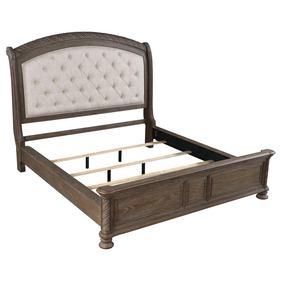 Emmett Wood Queen Sleigh Bed Walnut (image for) Emmett Wood Queen Sleigh Bed Walnut