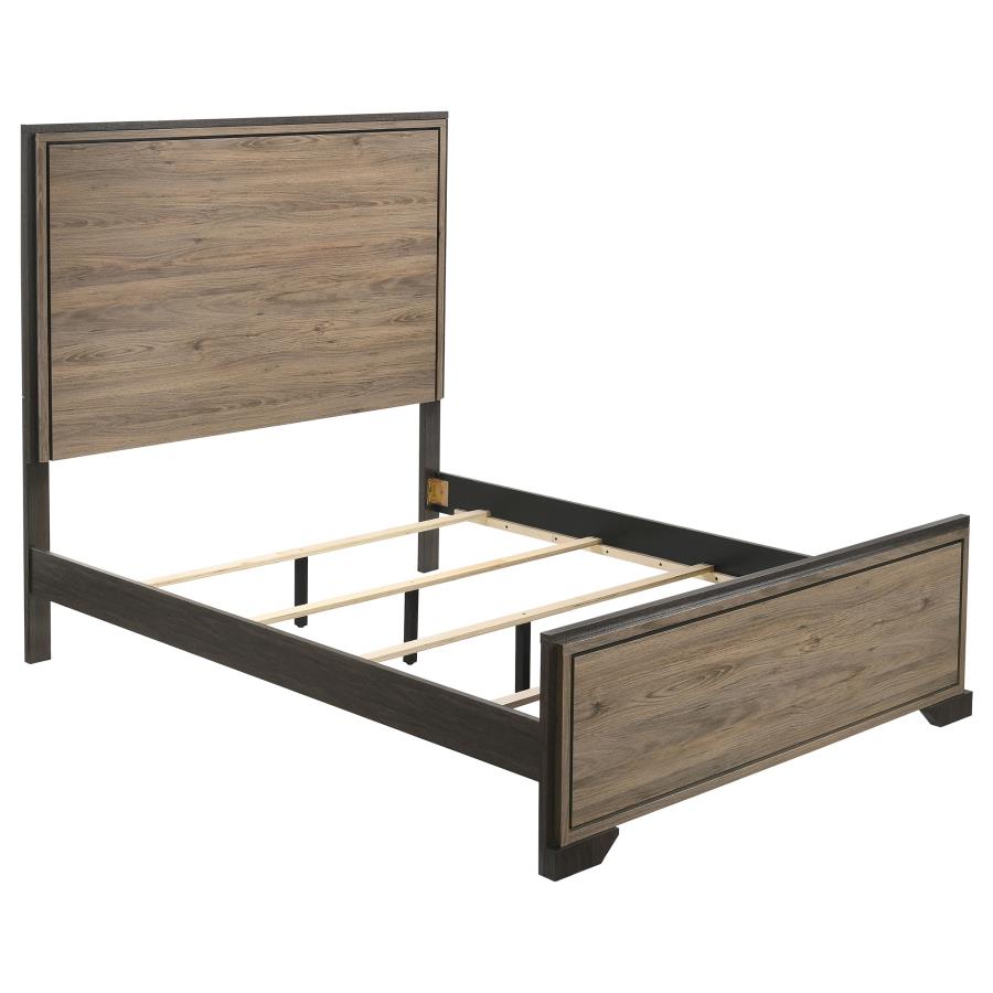 Baker Wood Eastern King Panel Bed Light Taupe (image for) Baker Wood Eastern King Panel Bed Light Taupe