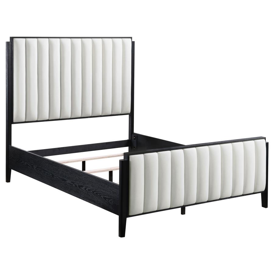 Brookmead 60-inch Upholstered Eastern King Bed Black (image for) Brookmead 60-inch Upholstered Eastern King Bed Black