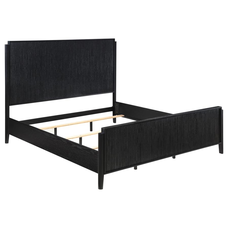Brookmead Wood Eastern King Panel Bed Black (image for) Brookmead Wood Eastern King Panel Bed Black