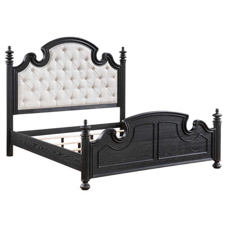 Celina Wood Eastern King Poster Bed Black (image for) Celina Wood Eastern King Poster Bed Black