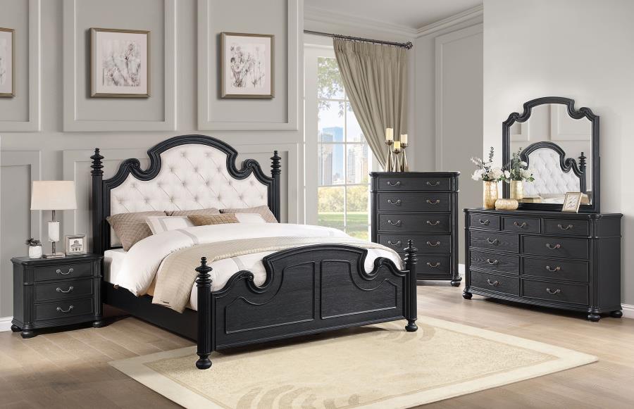 Modal Additional Images for Celina Wood Queen Poster Bed Black