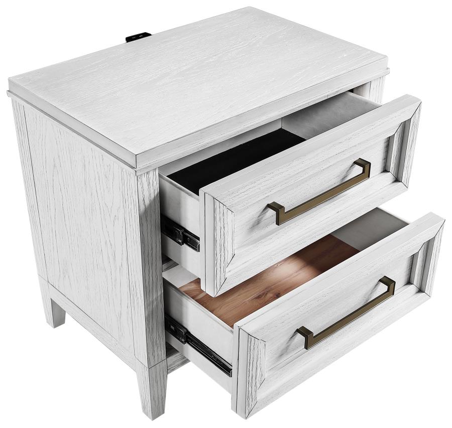 Marielle 4-piece Cal King Bedroom Set Distressed White 