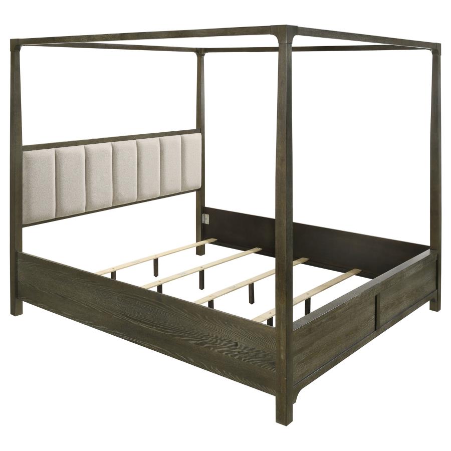 Gran Park Eastern King Four Poster Canopy Bed Dark Cocoa (image for) Gran Park Eastern King Four Poster Canopy Bed Dark Cocoa