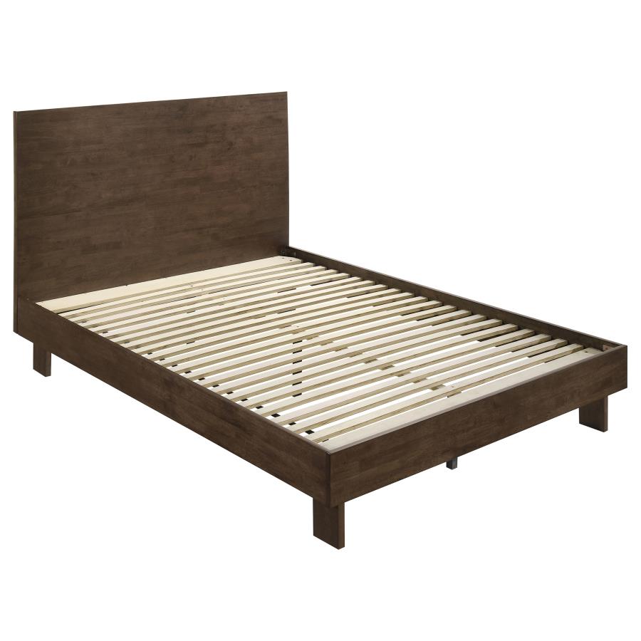 Glenwood 48-inch Queen Platform Panel Bed Warm Brown (image for) Glenwood 48-inch Queen Platform Panel Bed Warm Brown