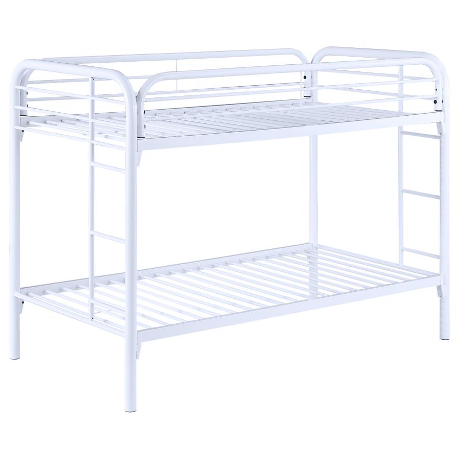Morgan Metal Twin Over Twin Bunk Bed White (image for) Morgan Metal Twin Over Twin Bunk Bed White